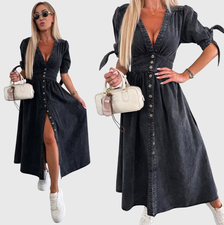 Sophia | Elegant Denim Klänning