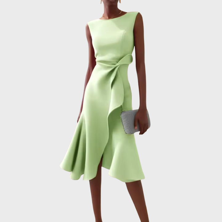 Eleanor | Draperad Asymmetrisk Midiklänning För Dam