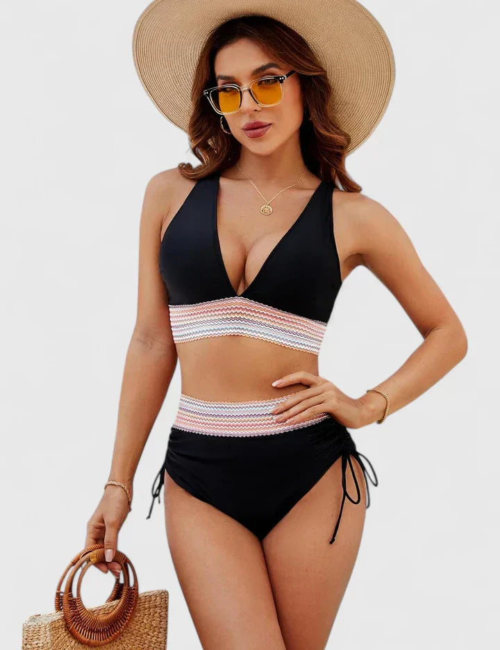 Penelope | Damens Höga Bikini Baddräkt Set