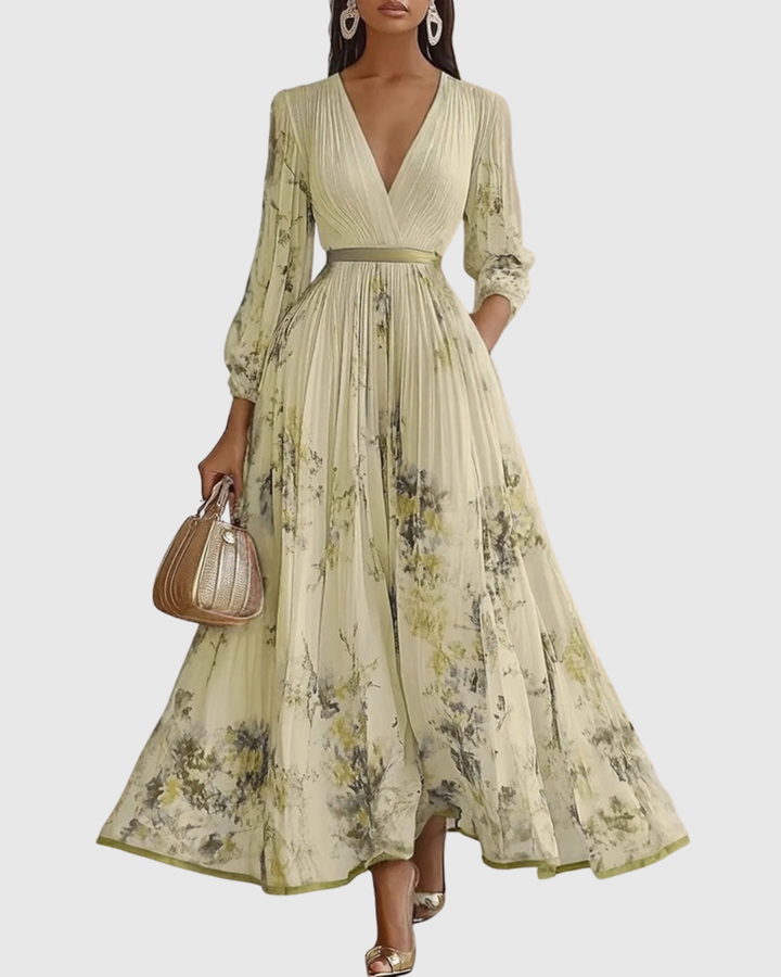 Rowella | Elegant Plisserad Maxiklänning