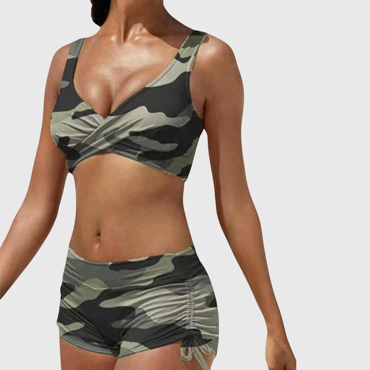 Zoe | Kvinno Camo Stilig Tvådelad Bikini Baddräkt