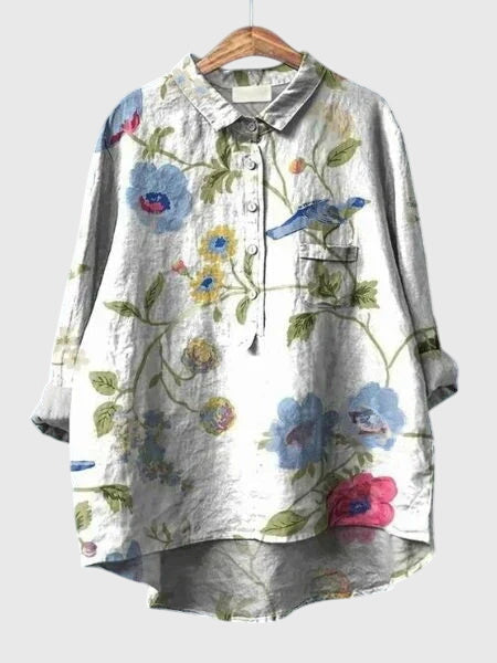 Valeria - Blus med Blommönster