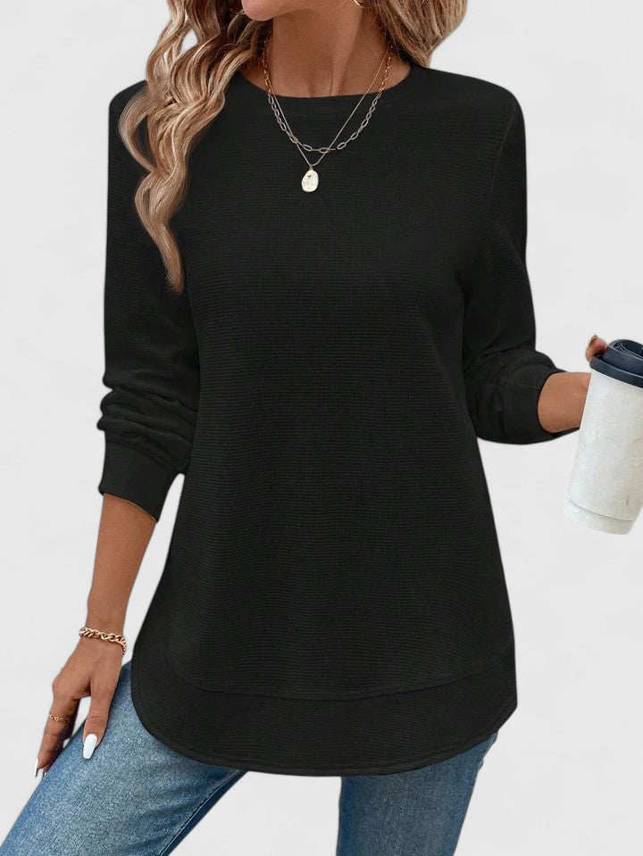 Nadyalyn | Elegant O-Hals Långärmad
