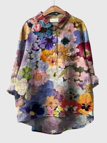 Valeria - Blus med Blommönster