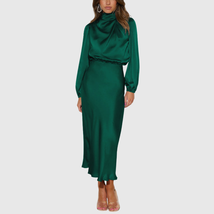 Maristella | Lyxig Satin Maxi Klänning