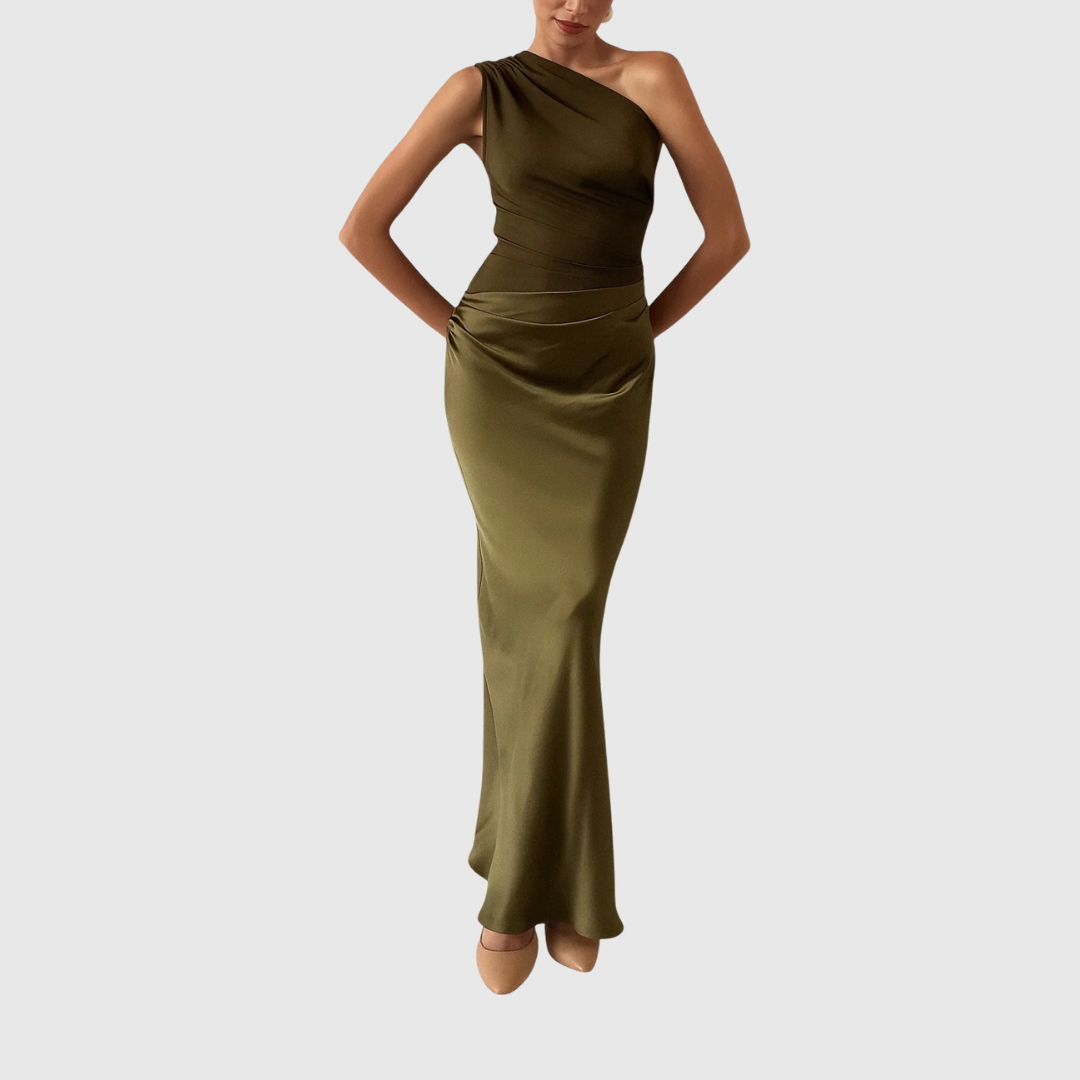 Elara | Satin Asymmetrisk Aftonklänning