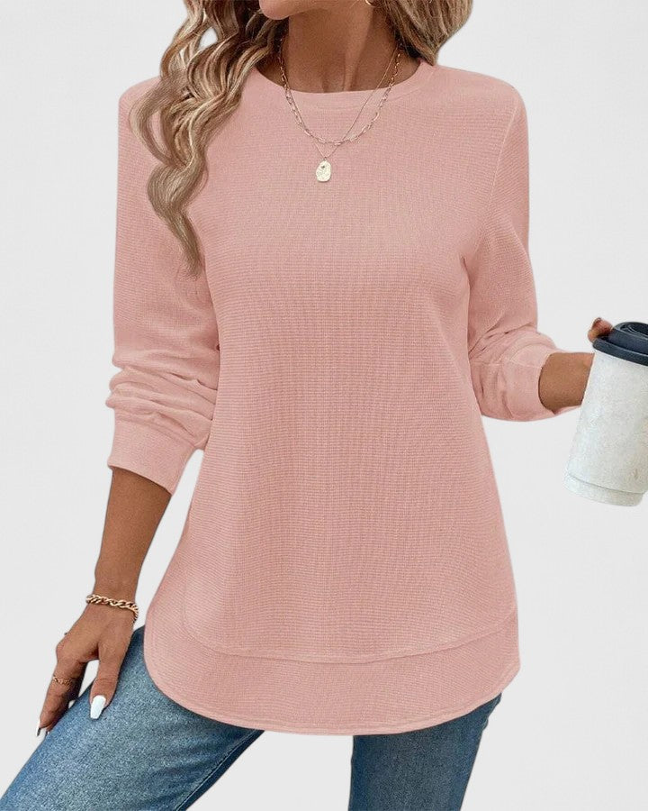 Nadyalyn | Elegant O-Hals Långärmad