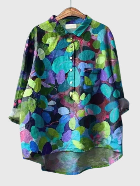Valeria - Blus med Blommönster