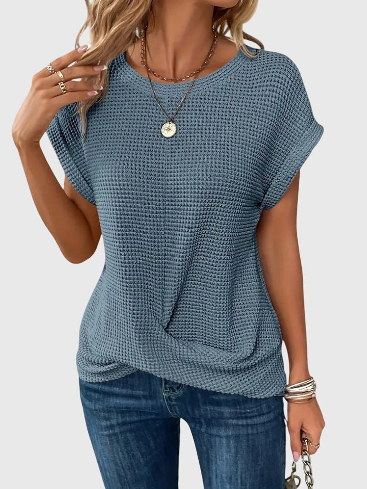 Isa | Elegant Blus Med Rund Halsringning