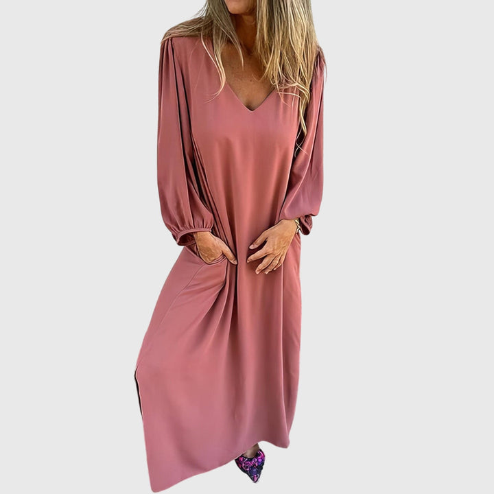 Carol - Lång Boho Klänning Med Fickor