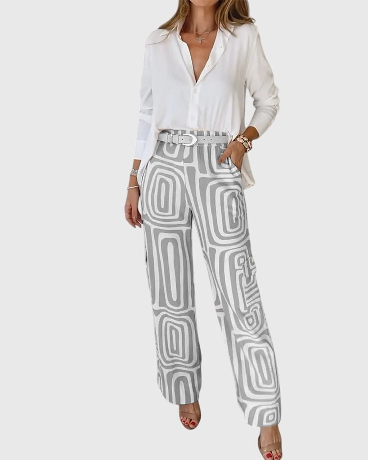 Emilia | Stilsäkra Byxor + Gratis Blus &amp; Bälte