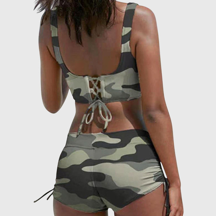 Zoe | Kvinno Camo Stilig Tvådelad Bikini Baddräkt