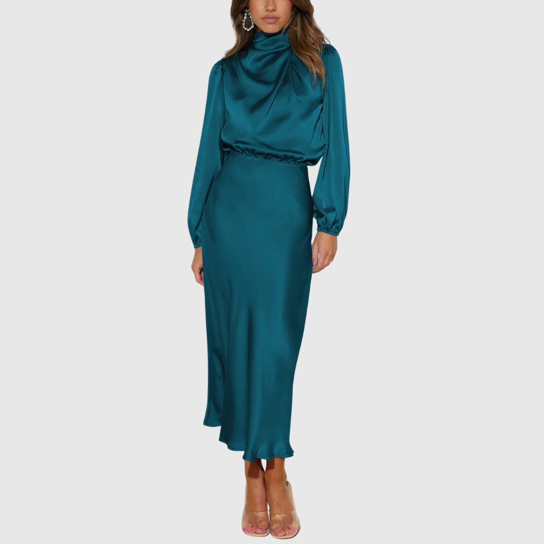 Maristella | Lyxig Satin Maxi Klänning