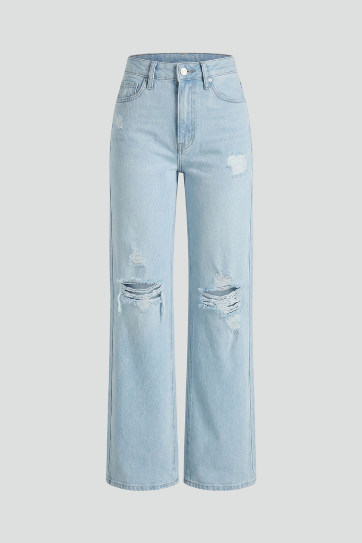Kimberly | Damens Vida Distressed Högmidjade Jeans