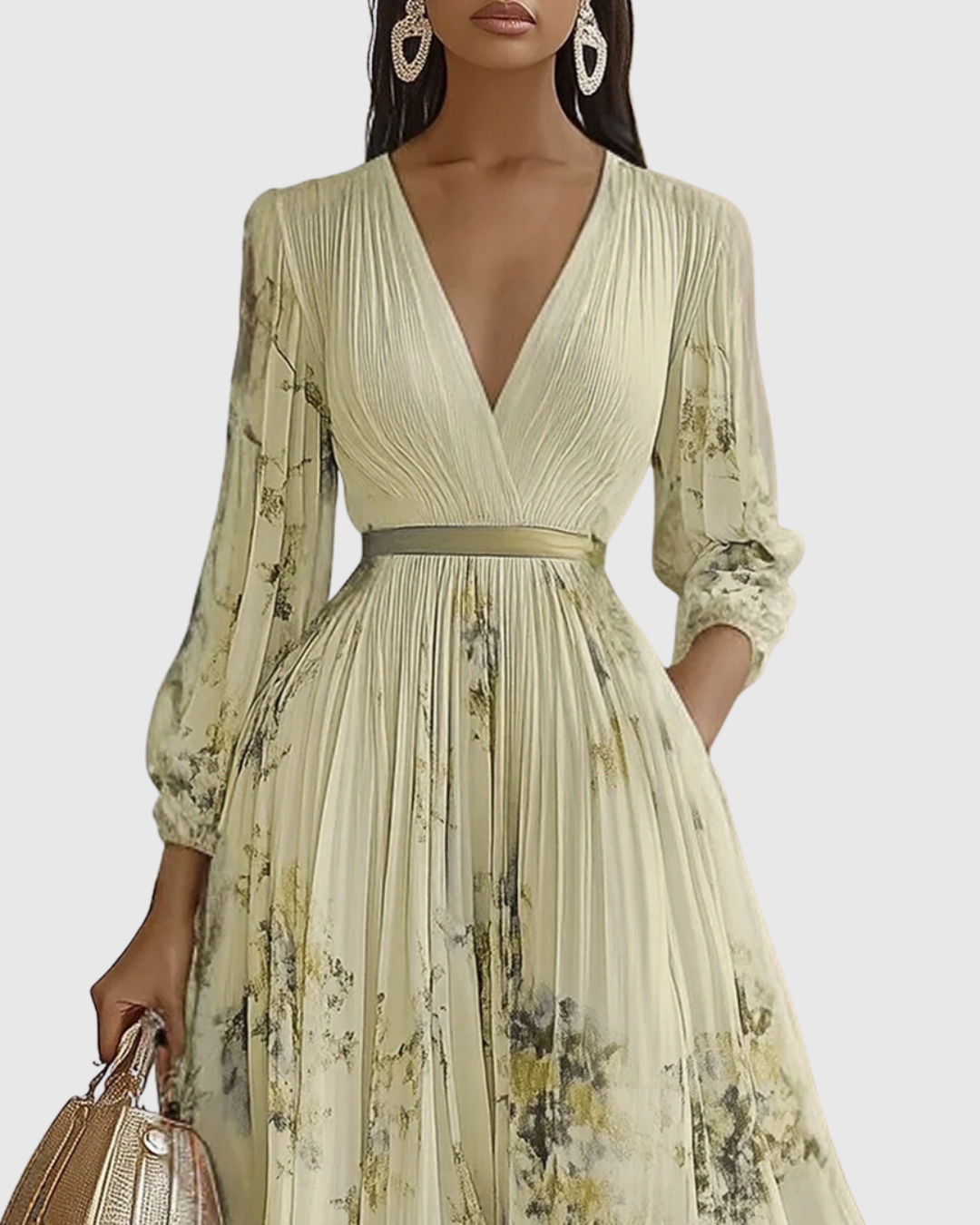 Rowella | Elegant Plisserad Maxiklänning