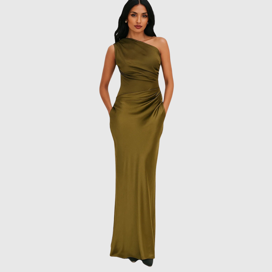 Elara | Satin Asymmetrisk Aftonklänning