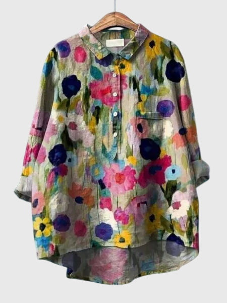 Valeria - Blus med Blommönster