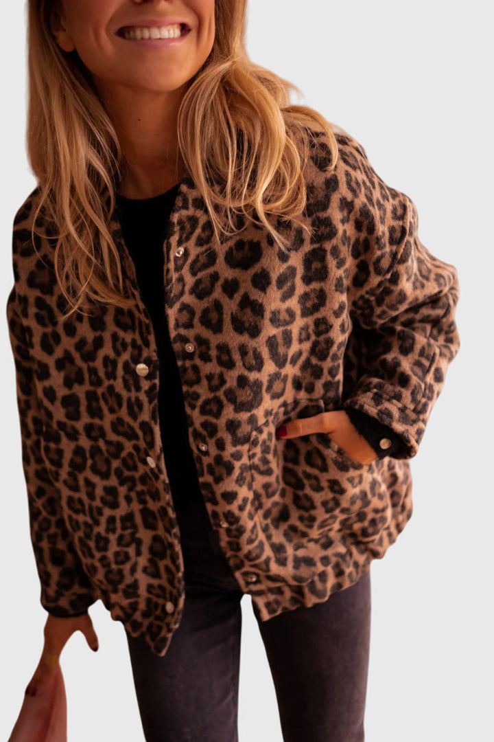 Elodie | Stilig Leopardmönstrad Jacka