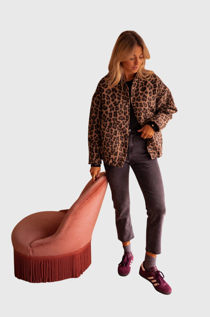 Elodie | Stilig Leopardmönstrad Jacka