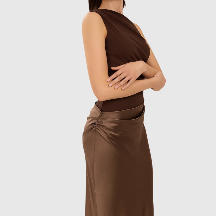 Elara | Satin Asymmetrisk Aftonklänning
