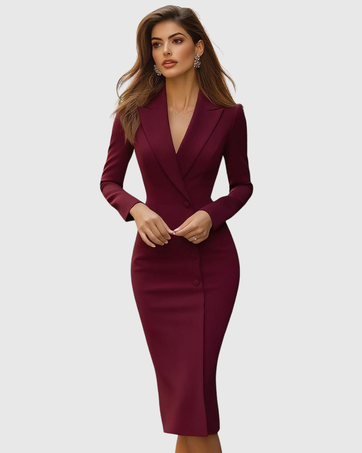 Seleneva | Elegant Skräddarsydd Midi Klänning