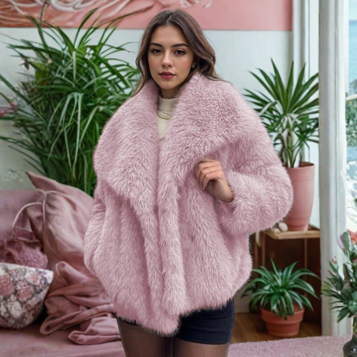 Corrine - Elegant långärmad krage Fuzzy Kappa