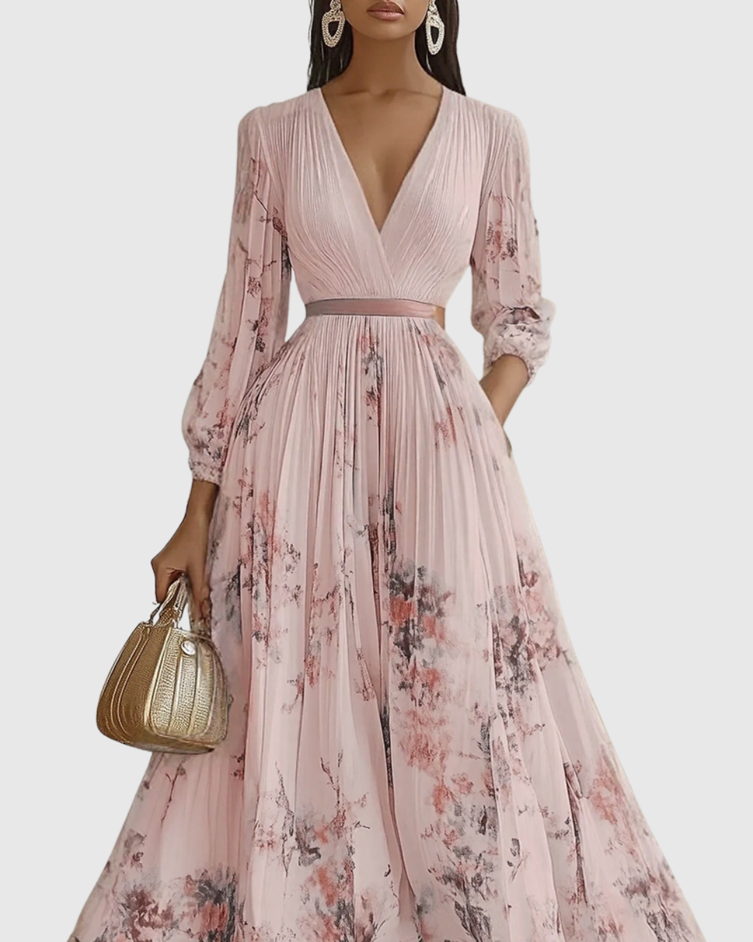Rowella | Elegant Plisserad Maxiklänning