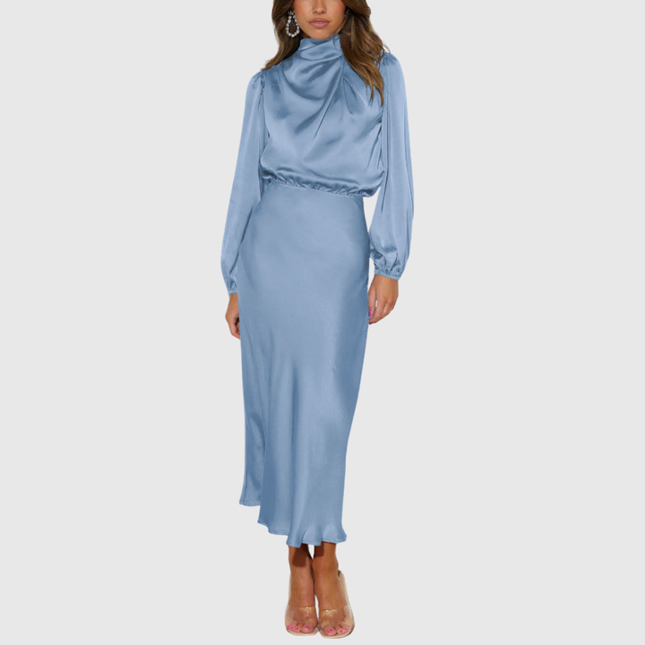 Maristella | Lyxig Satin Maxi Klänning