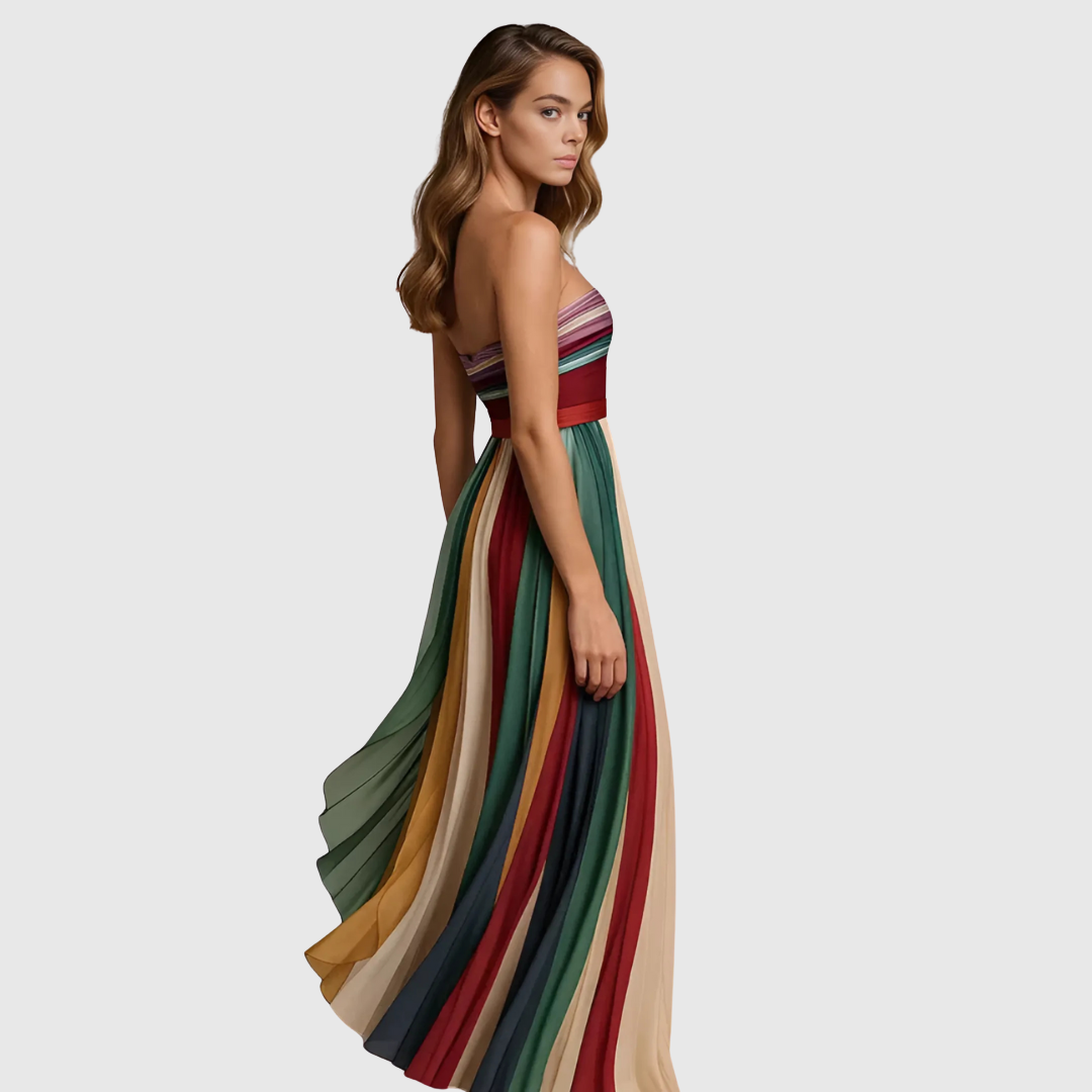 Isola | Chic Lång Klänning Med Eleganta Detaljer