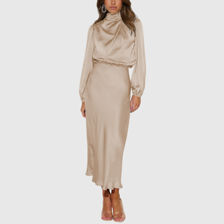 Maristella | Lyxig Satin Maxi Klänning