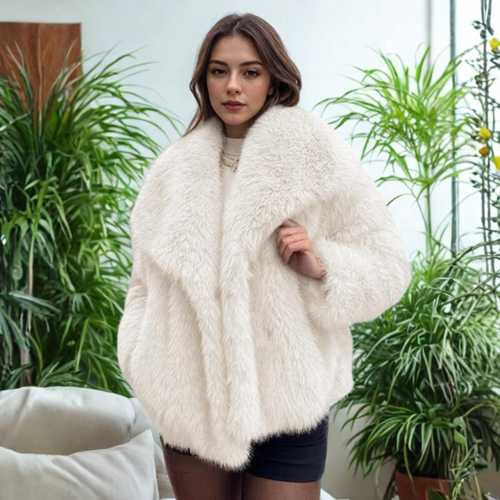 Corrine - Elegant långärmad krage Fuzzy Kappa