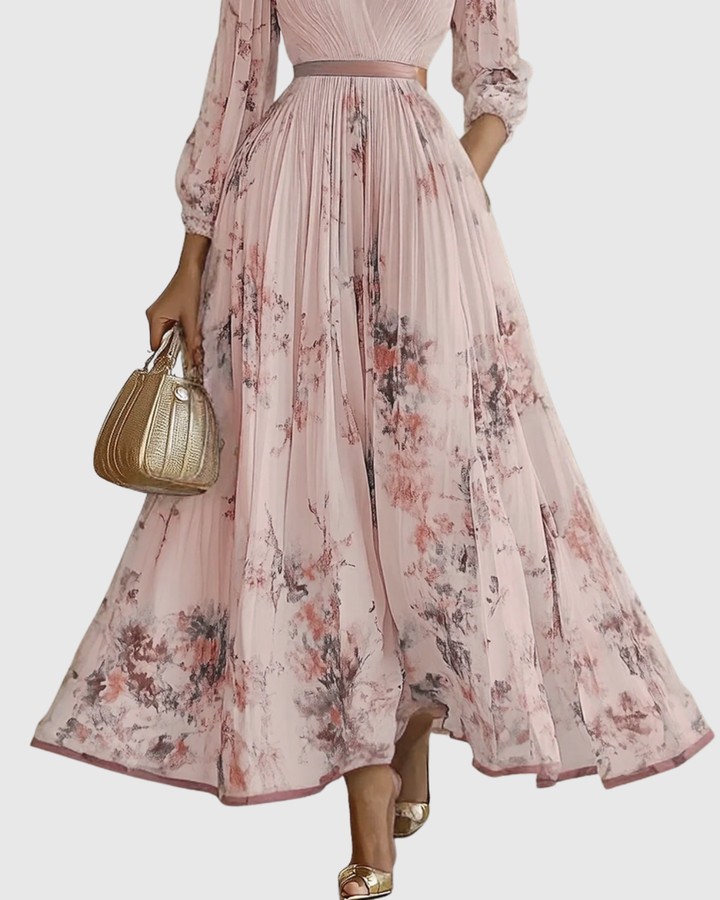 Rowella | Elegant Plisserad Maxiklänning