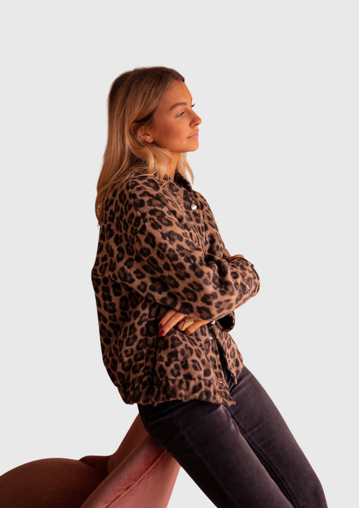 Elodie | Stilig Leopardmönstrad Jacka