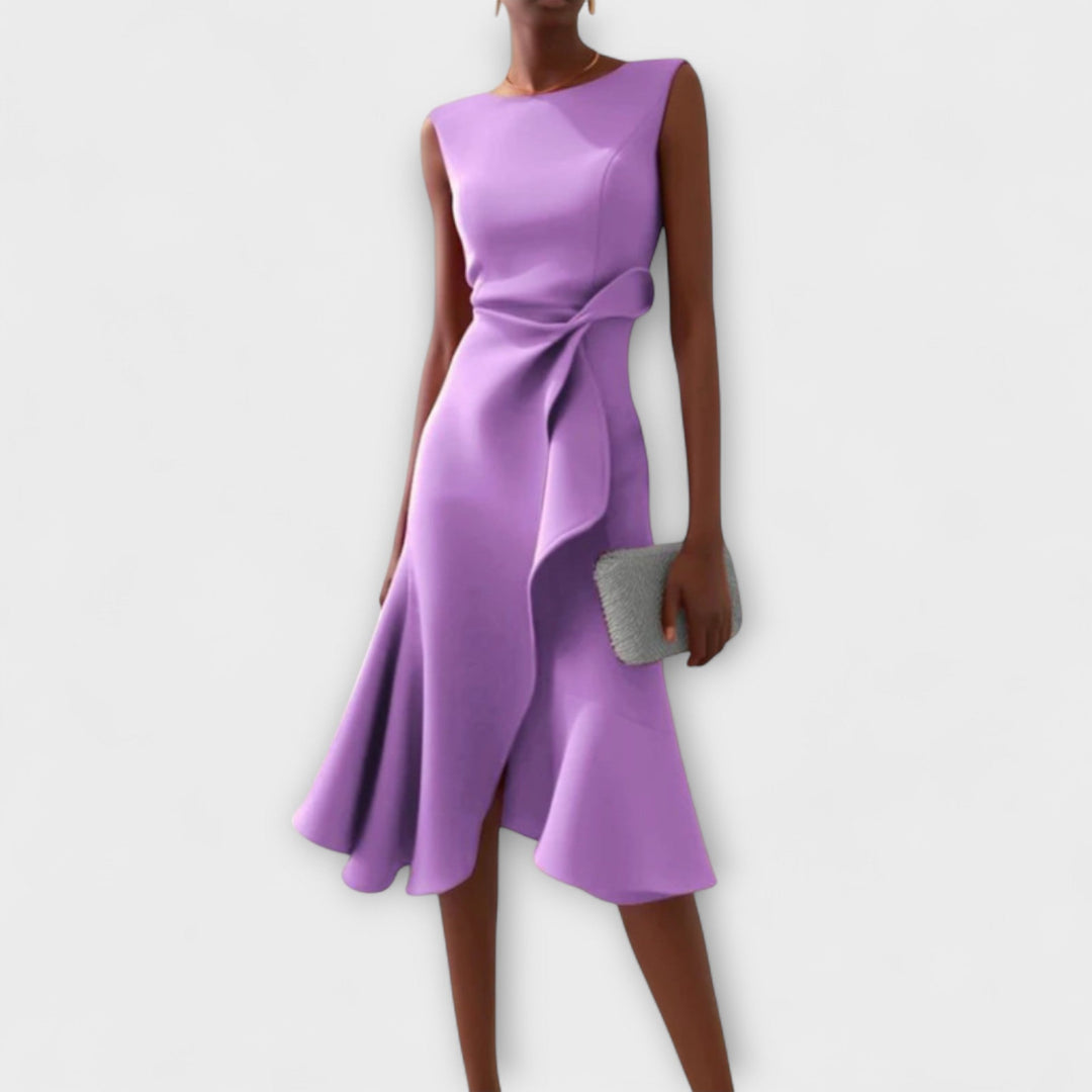 Eleanor | Draperad Asymmetrisk Midiklänning För Dam