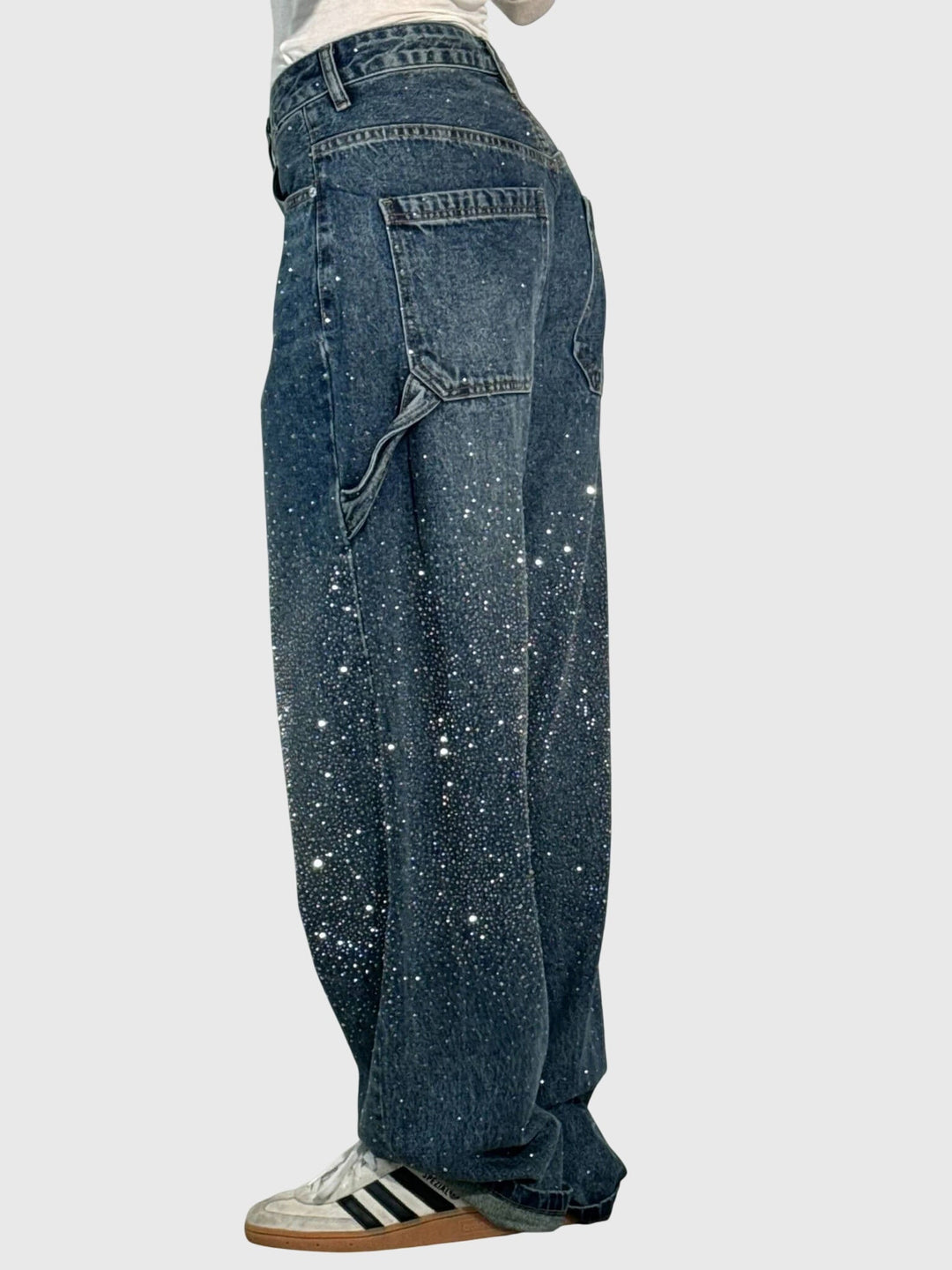 Kimberly | Kvinnors Glittrande Diamant Denimbyxor