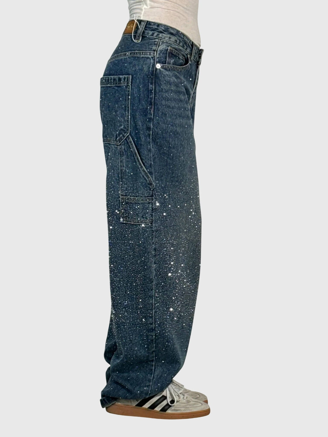 Kimberly | Kvinnors Glittrande Diamant Denimbyxor