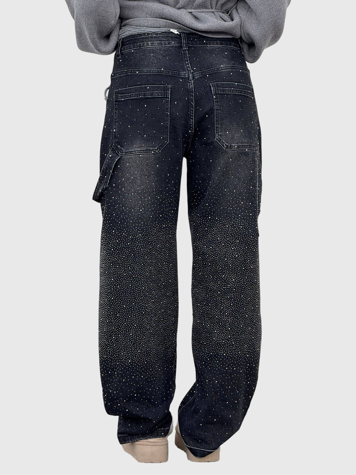 Kimberly | Kvinnors Glittrande Diamant Denimbyxor