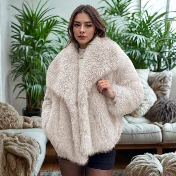 Corrine - Elegant långärmad krage Fuzzy Kappa