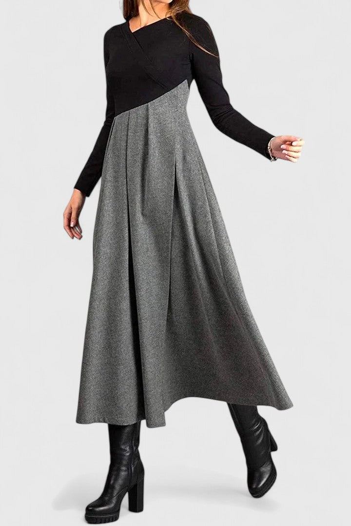 Janet | Elegant Maxiklänning med Långa Ärmar