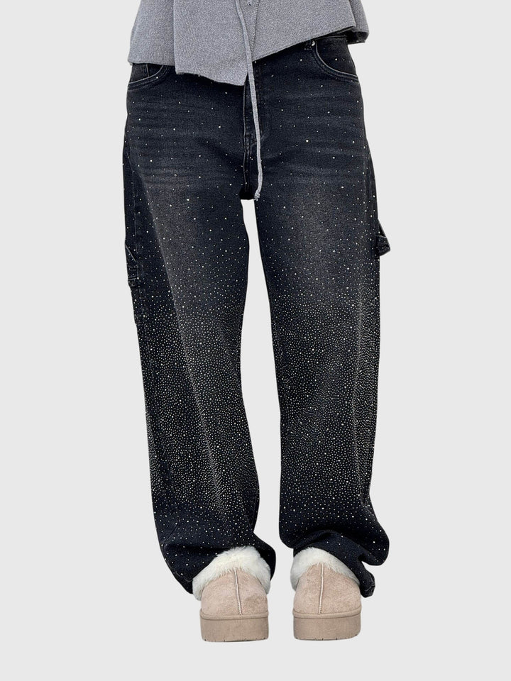 Kimberly | Kvinnors Glittrande Diamant Denimbyxor