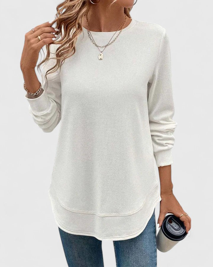 Nadyalyn | Elegant O-Hals Långärmad
