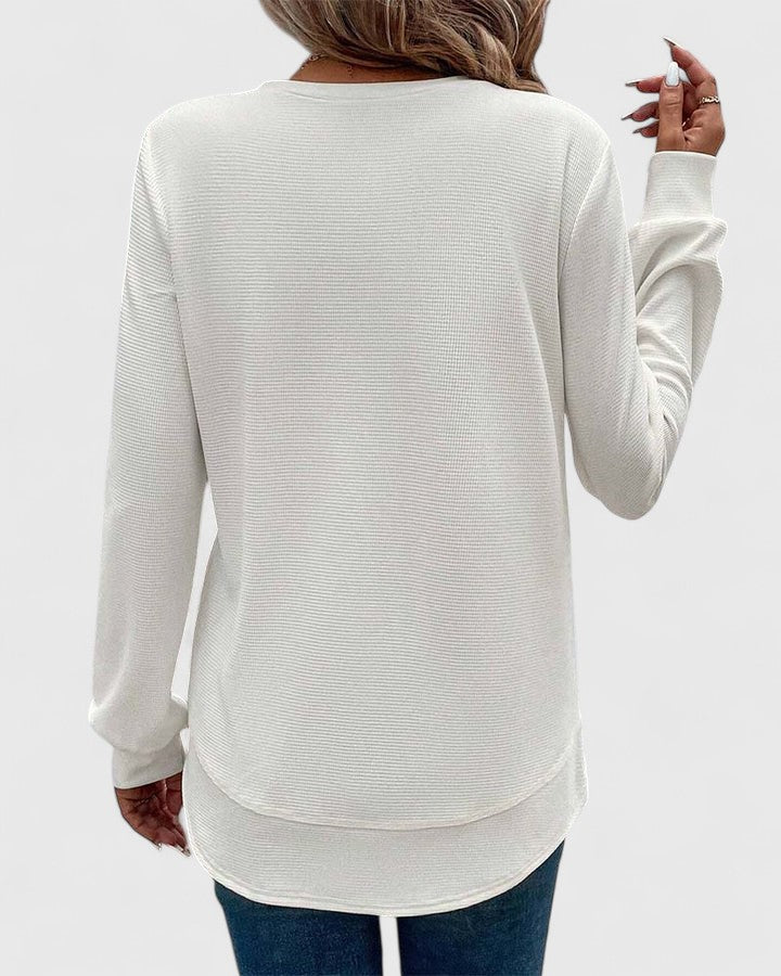 Nadyalyn | Elegant O-Hals Långärmad