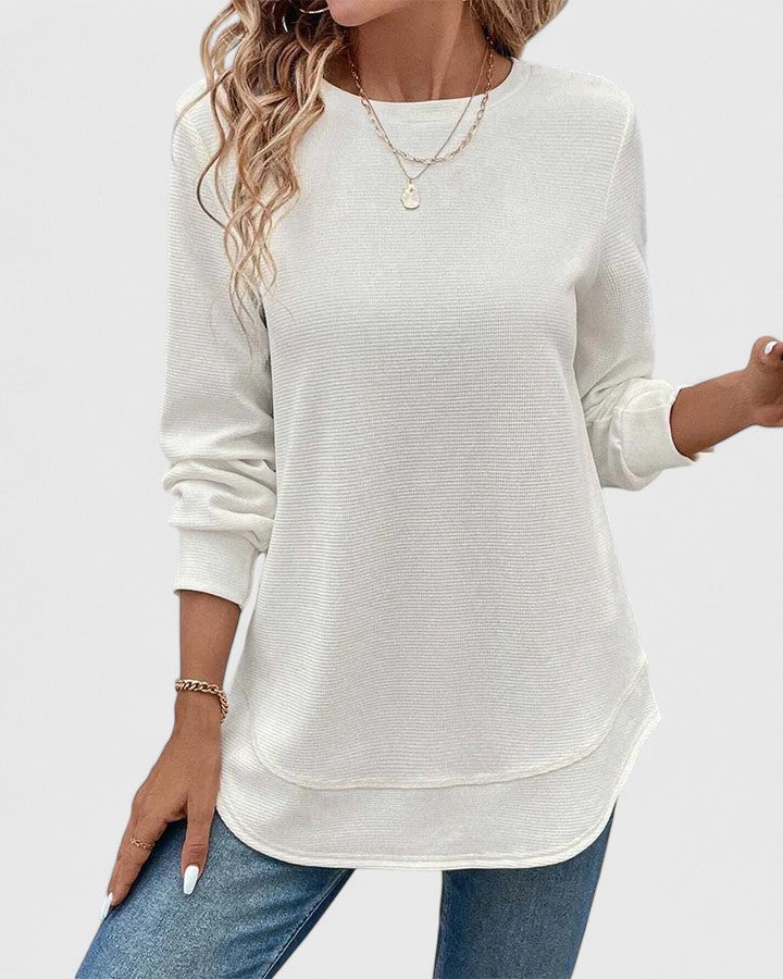 Nadyalyn | Elegant O-Hals Långärmad