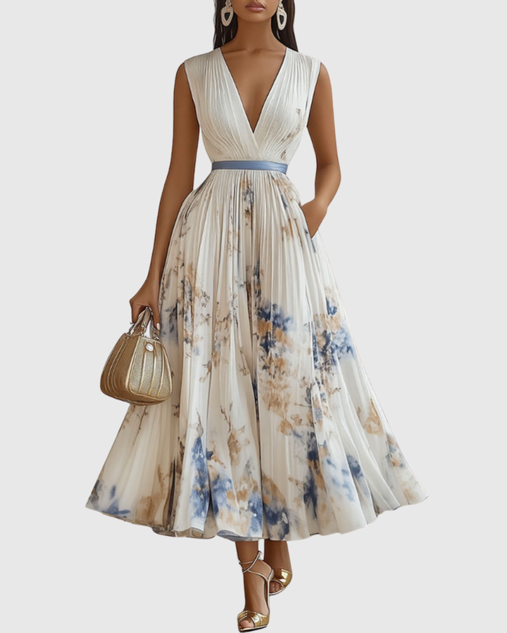 Rowella | Elegant Plisserad Maxiklänning