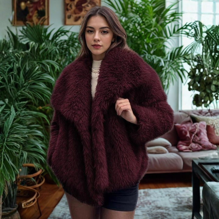 Corrine - Elegant långärmad krage Fuzzy Kappa