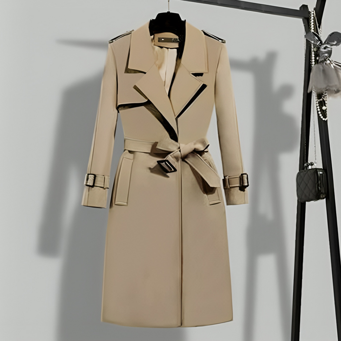 Dam Trenchcoat med Knytskärp och Figursydd Passform