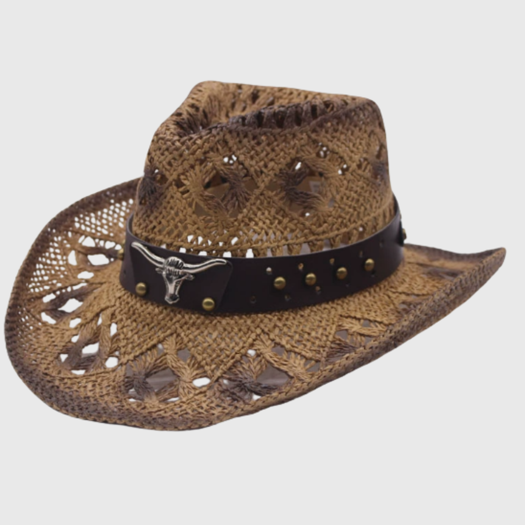 Aurelin | Cowboyhatt med bred skärm och dekorativt band för sommaren