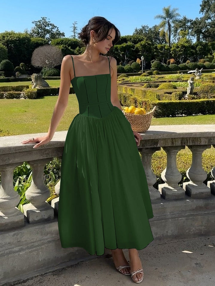 Gabriella | Elegant Midiklänning Med Korsett För Bröllopsgäst För Dam