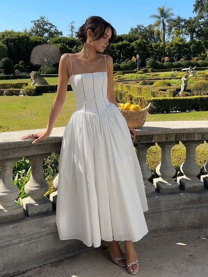 Gabriella | Elegant Midiklänning Med Korsett För Bröllopsgäst För Dam