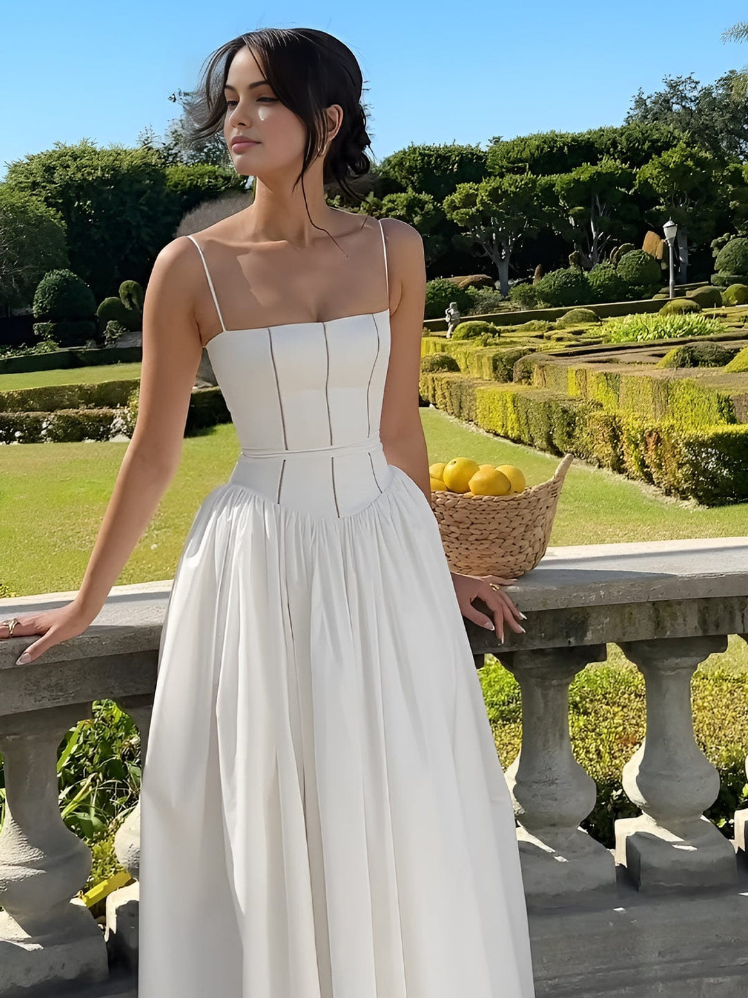 Gabriella | Elegant Midiklänning Med Korsett För Bröllopsgäst För Dam